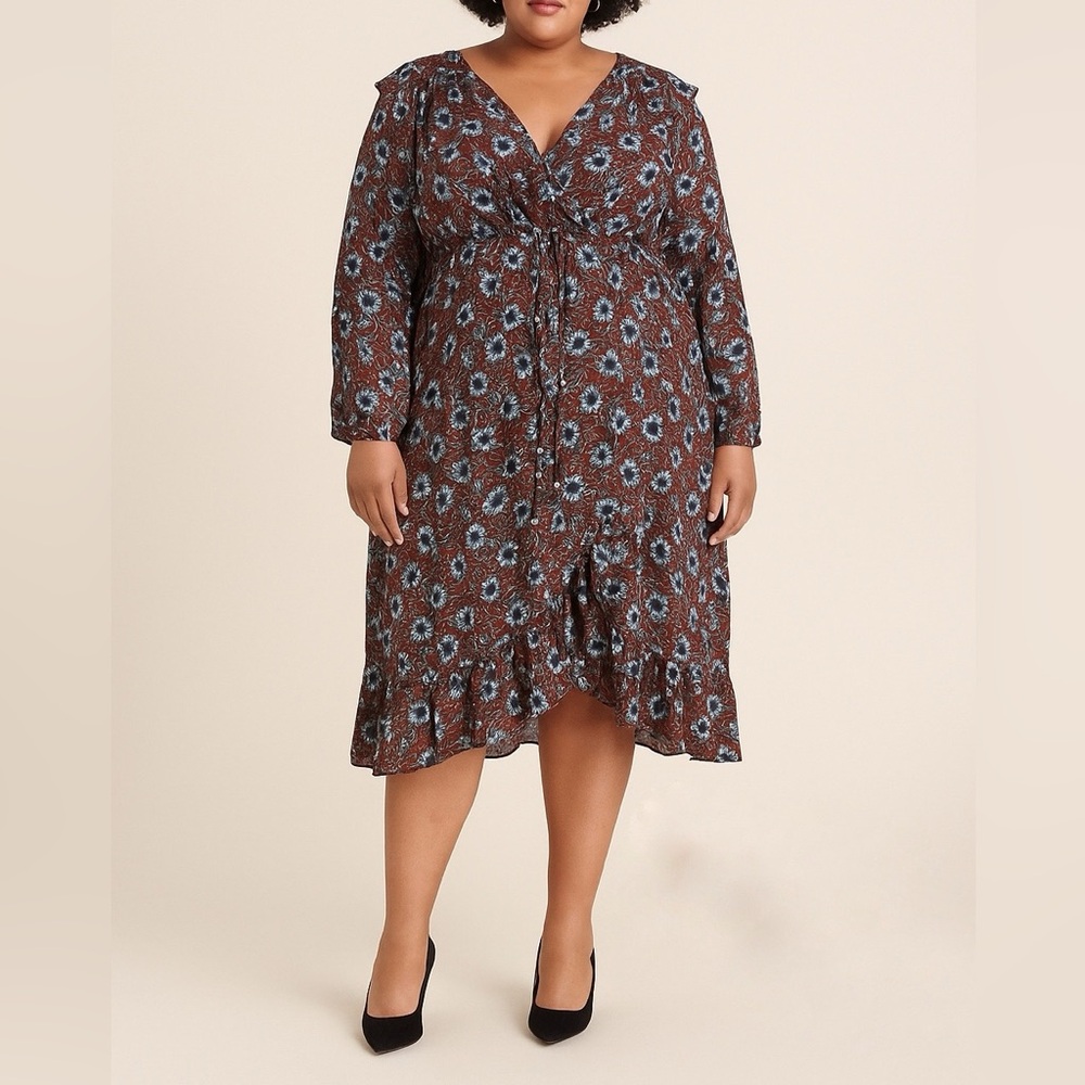 Veronica Beard Anjali Silk Floral Dress